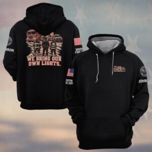 We Bring Our Own Lights, Personalized Vintage Firefighter Pride - Hoodie