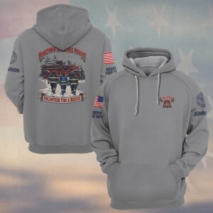 First Out First To Fight, Personalized Vintage Firefighter Pride - Hoodie