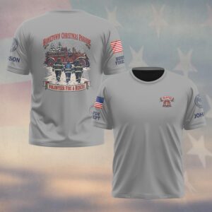 Hometown Christmas Parade, Personalized Vintage Firefighter Pride - T-shirt
