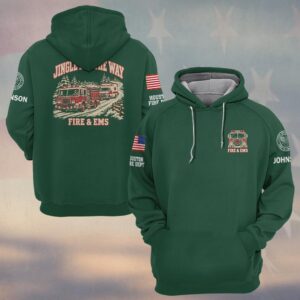 Jingle All The Way, Personalized Vintage Firefighter Pride - Hoodie