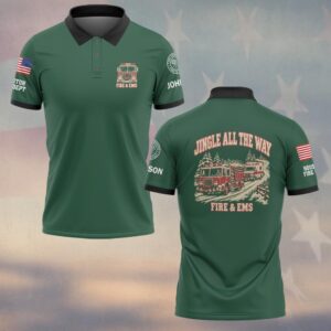 Jingle All The Way, Personalized Vintage Firefighter Pride - Polo