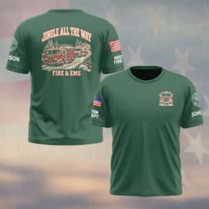 Jingle All The Way, Personalized Vintage Firefighter Pride - T-shirt