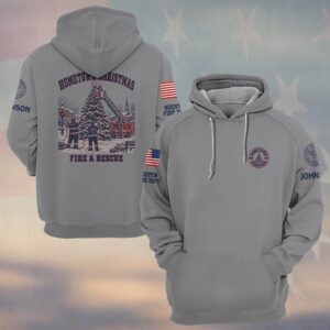 Hometown Christmas, Personalized Vintage Firefighter Pride - Hoodie