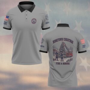 Hometown Christmas, Personalized Vintage Firefighter Pride - Polo