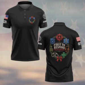 First To Respond Even On Christmas, Personalized Classic First Responder Pride - Polo