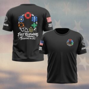Answering The Call, Personalized Classic First Responder Pride - T-shirt