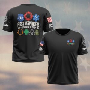 Answering The Call, Personalized Classic First Responder Pride - T-shirt
