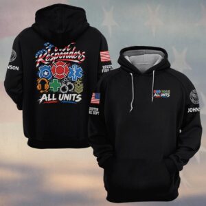 First Responders In The Fight, Personalized Graphic First Responder Pride - Hoodie