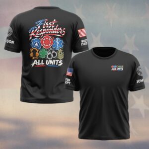 First Responders In The Fight, Personalized Graphic First Responder Pride - T-shirt