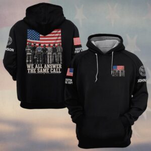We All Answer The Same Call, Personalized Vintage Firefighter Brotherhood - Hoodie