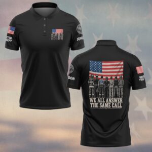 We All Answer the Same Call, Personalized Vintage Firefighter Brotherhood - Polo