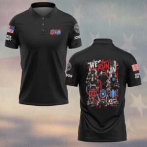 We Run In First To The Fight, Personalized Vintage First Responder Pride - Polo