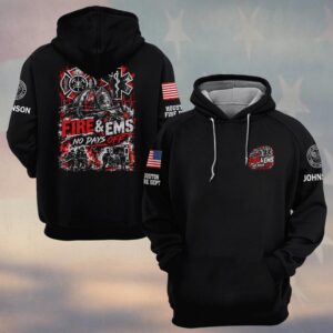 Fire And EMS, No Days Off, Personalized Vintage Firefighter Pride - Hoodie