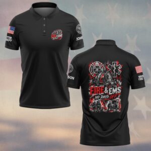 Fire & EMS No Days Off, Personalized Vintage Firefighter Pride - Polo