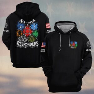 First Responders First to Fight, Personalized Grunge First Responder Brotherhood - Hoodie
