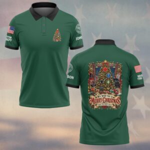 We Wish You A Merry Christmas From The Night Shift, Personalized Vintage First Responder Gift - Polo