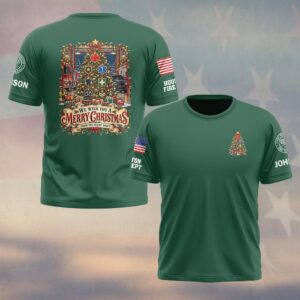 We Wish You A Merry Christmas From The Night Shift, Personalized Vintage First Responder Gift - T-shirt