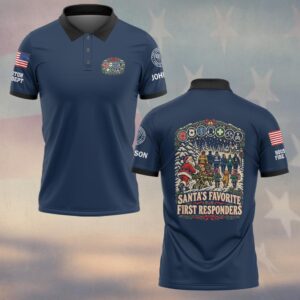 Santa's Favorite First Responders, Personalized Vintage First Responder Gift - Polo