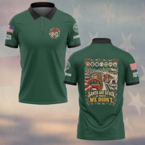 Santa Got Stuck In Traffic, We Didn't, Personalized Vintage First Responder Gift - Polo
