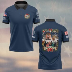 Even Santa Calls 911, Personalized Vintage First Responder Gift - Polo