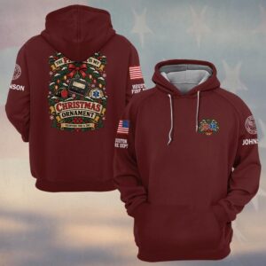 The Pager Is My Christmas Ornament, Personalized Vintage Firefighter Pride - Hoodie