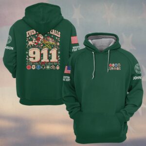 Even Santa Calls 911, Personalized Vintage First Responder Pride - Hoodie