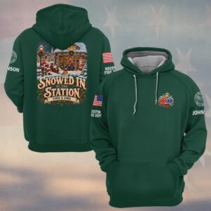 Snowed In At The Station, Personalized Vintage First Responder Pride - Hoodie