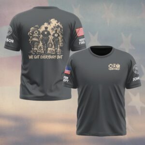 We Got Everybody Out, Personalized Vintage First Responder Brotherhood - T-shirt