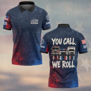 You Call. We Roll., Personalized Vintage Firefighter Pride - Polo