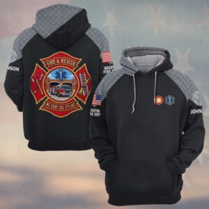 We Stay Till It's Out, Personalized Classic Firefighter Pride - Hoodie