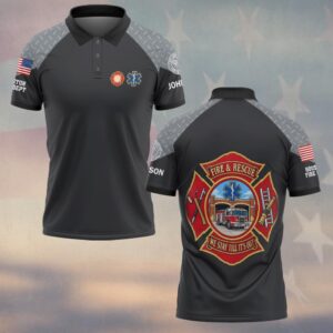 We Stay Till It's Out, Personalized Classic Firefighter Pride - Polo