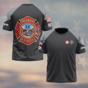 We Stay Till It's Out, Personalized Classic Firefighter Pride - T-shirt