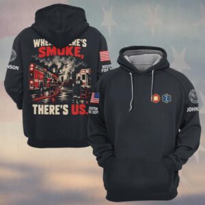Where There's Smoke, There's Us, Personalized Vintage Firefighter Pride - Hoodie