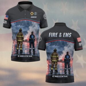 We Work In The Rain, Personalized First Responder Brotherhood - Polo