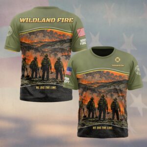 We Dig The Line, Personalized Illustrated Firefighter Gift - T-shirt